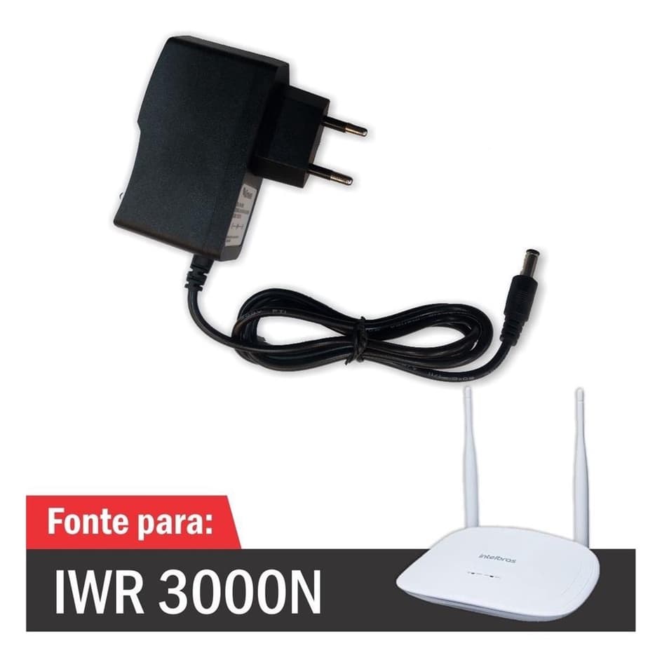 Fonte Para Roteador Intelbras Iwr 3000n ( Carregador / Cabo de Forca / Cabo de Energia ) - R1026