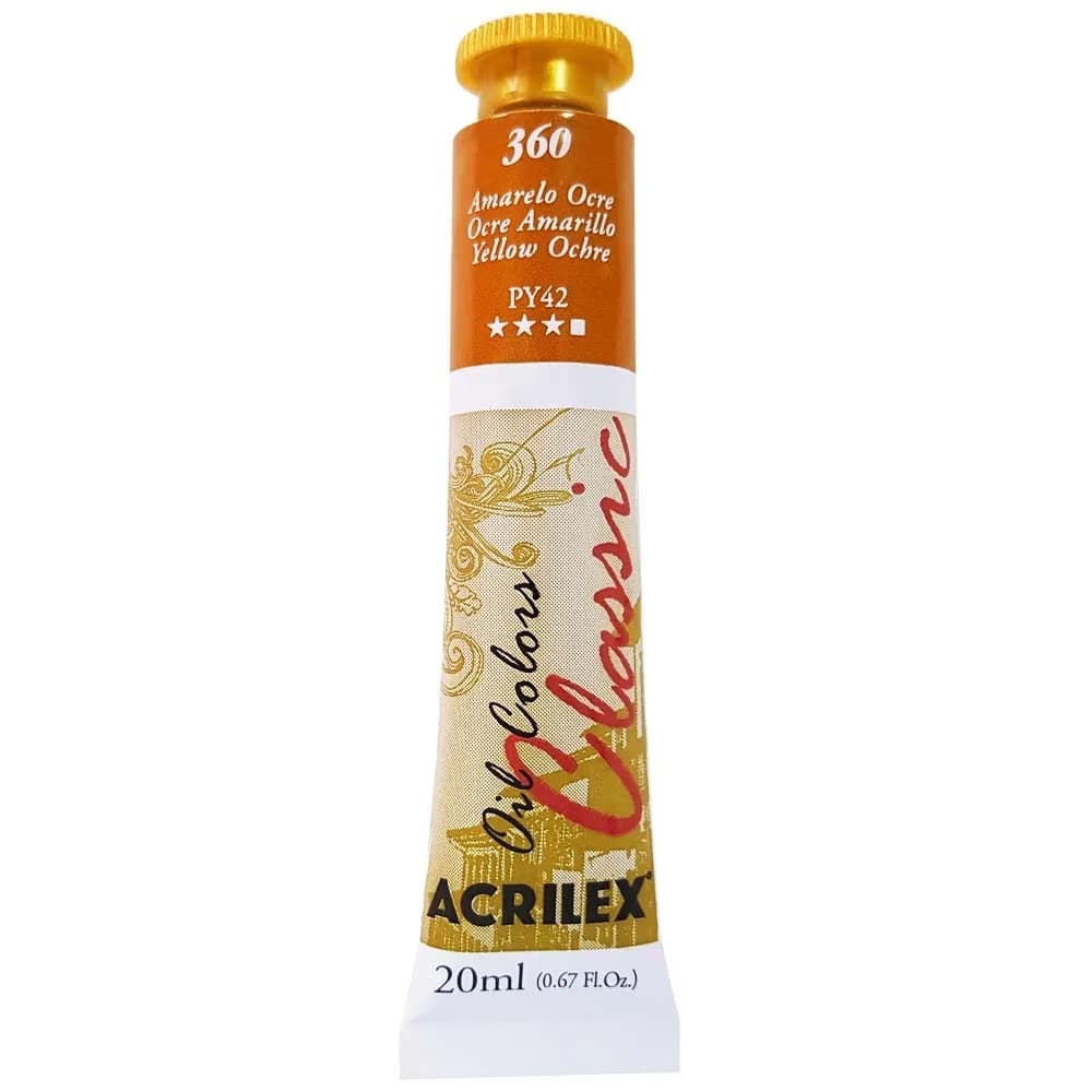 Tinta a Oleo Acrilex Amarelo Ocre 360 Oil Colors Classic