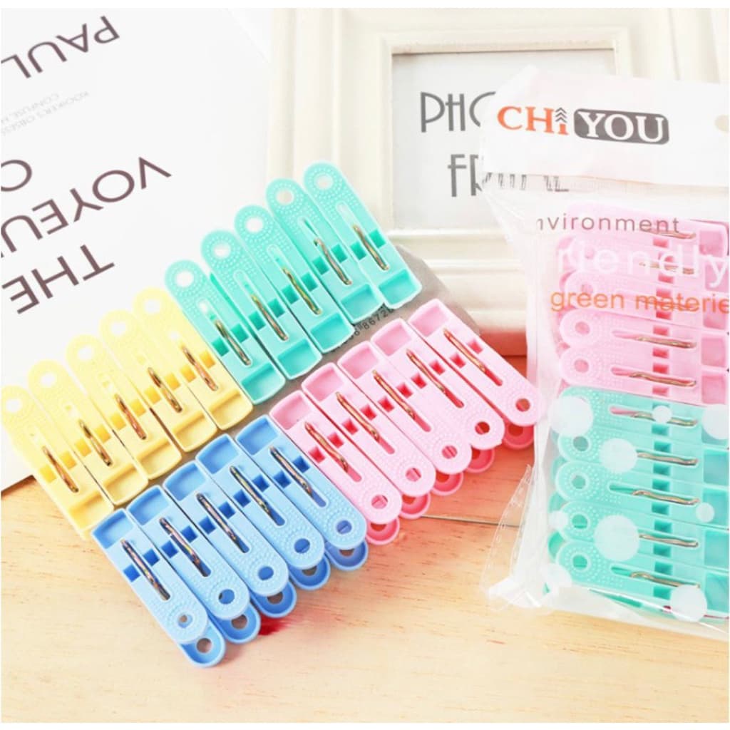 Kit 24 Prendedores de Plástico COLORS  Para Roupas Reforçado