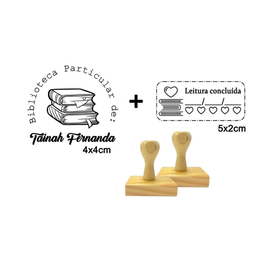 Carimbo Biblioteca particular ou Acervo Pessoal + Carimbo leitura concluída