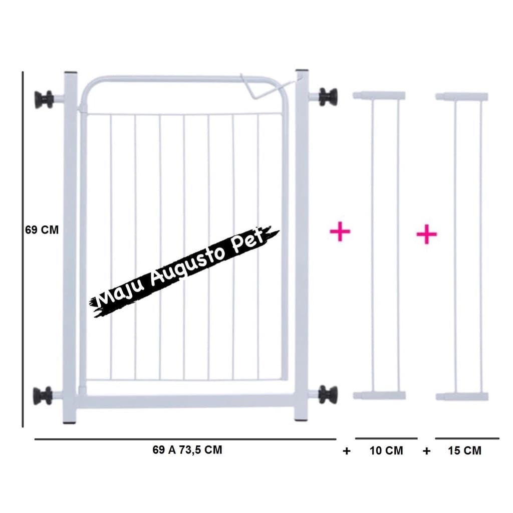Grade Portão Pet de Proteção 94 a 98,5 cm Cachorro Cães