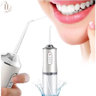 Irrigador Dental Oral Portátil Recarregável 220ml Promoção Limpeza Bocal Jato Forte Branco