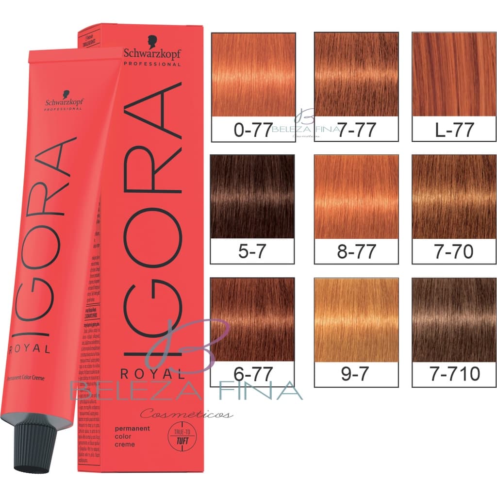 Coloração Igora Royal 60g - Schwarzkopf - Ruivos - (escolha 0-77 , 5-7 , 6-77 , 7-77 , 8-77 , 9-7 , L-77 )