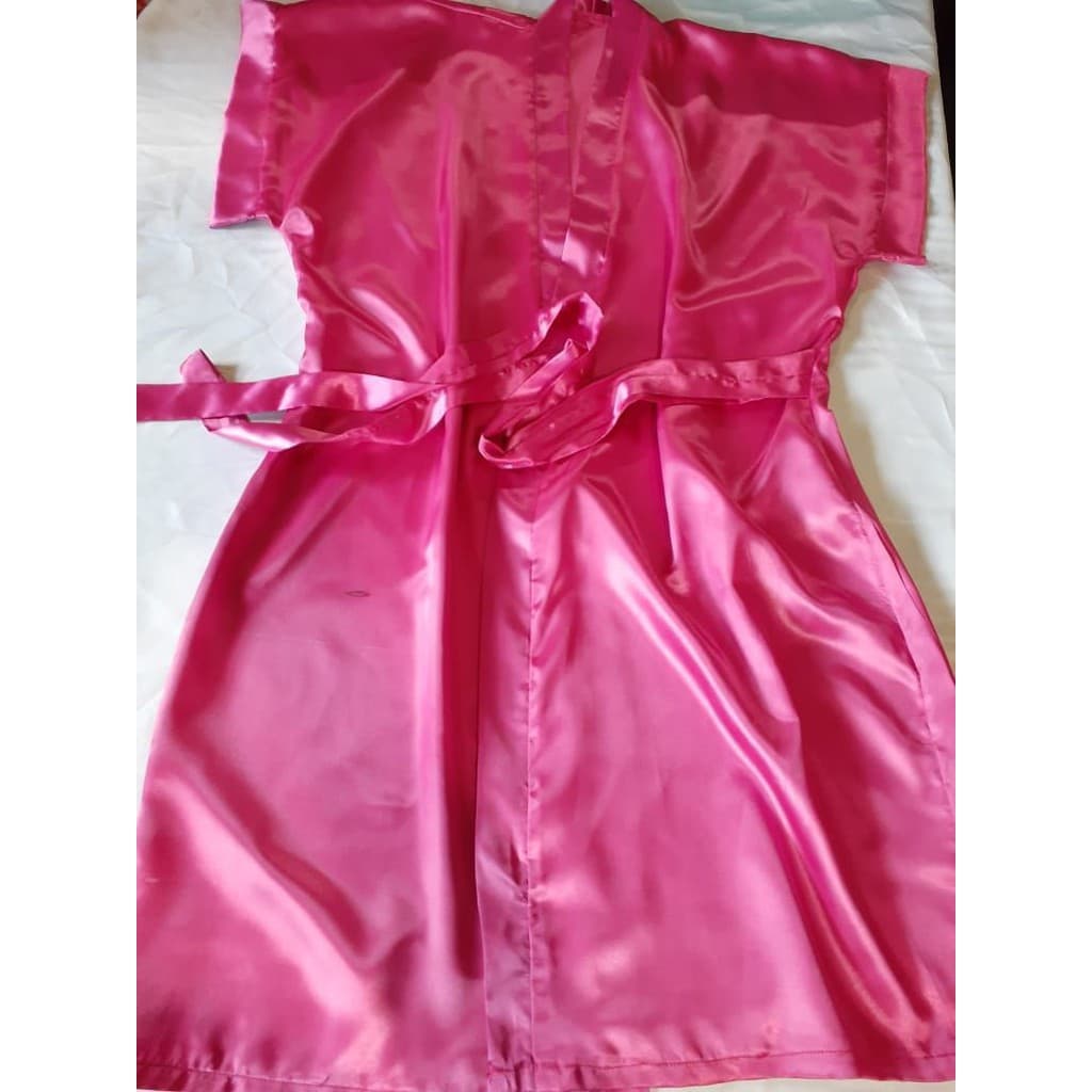 Roby roupão femenino de cetim pink