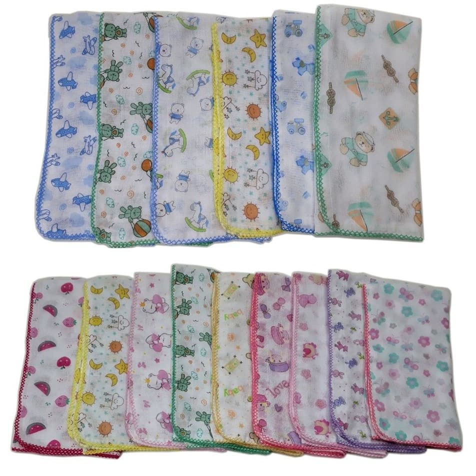 Fralda Luxo Estampada 70x70cm Com Crochê