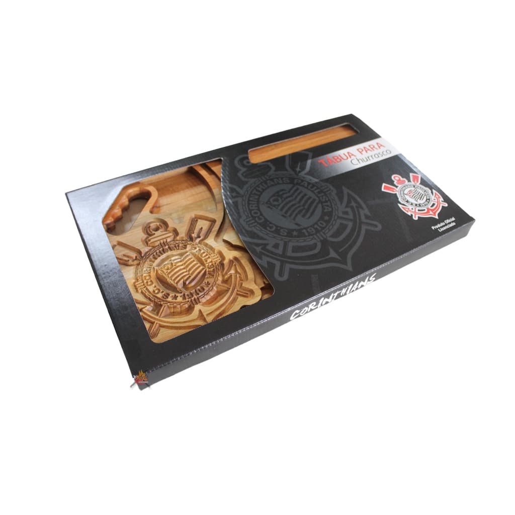 Tábua de Carne Personalizada Madeira Corinthians Oficial com Nome