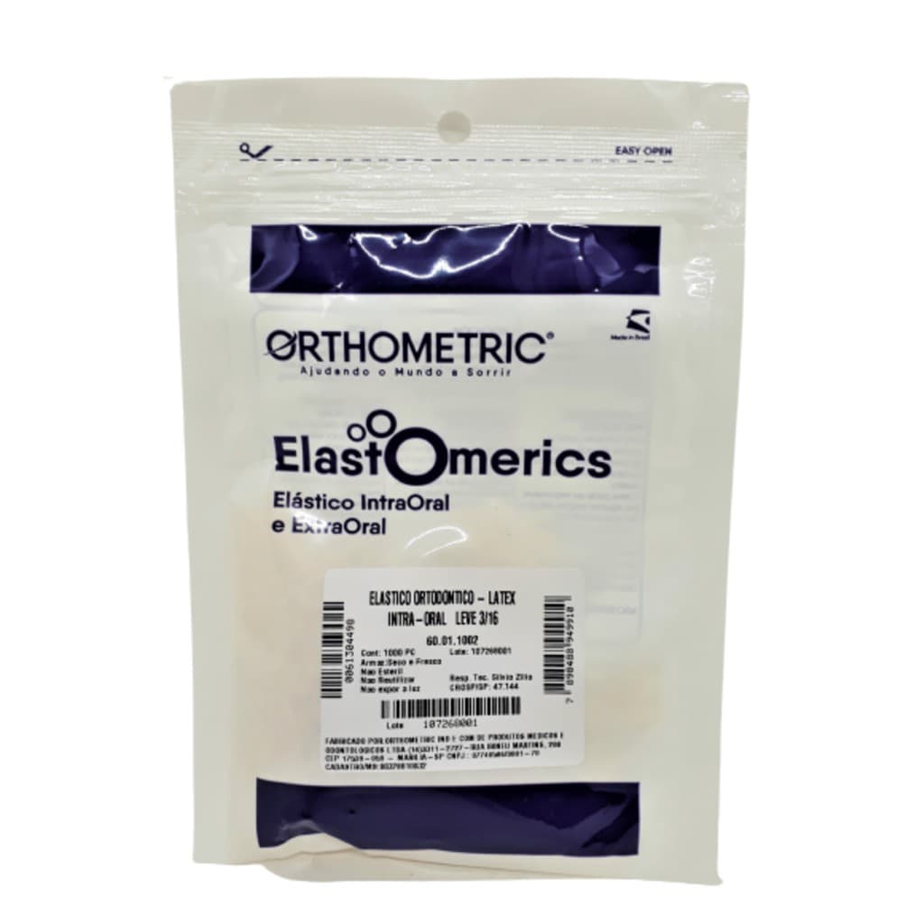 Elástico Intraoral Látex 3/16 1000 Unidades Orthometric