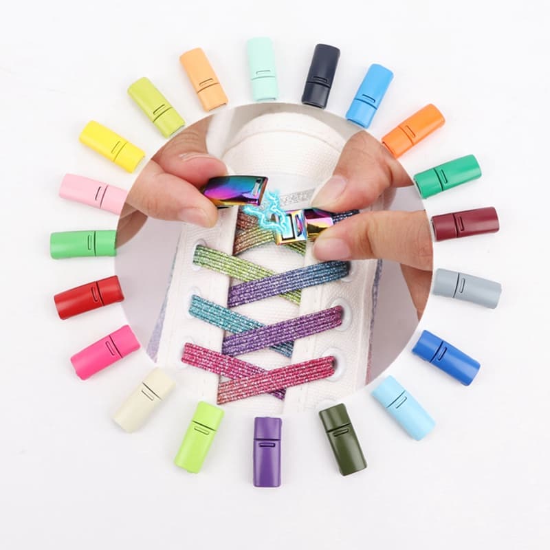 Cadarço Metálico Fosco Fivela Magnética Metálica 4pcs/1pair