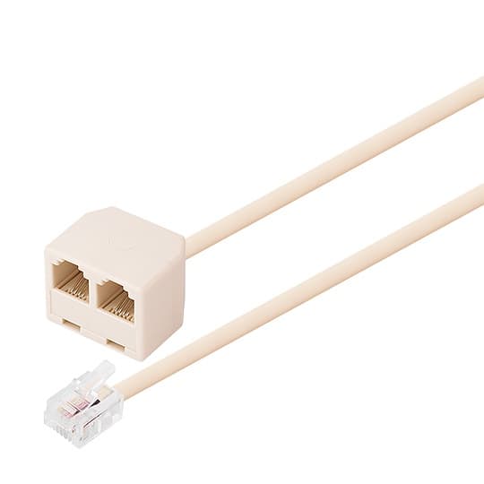 Cabo extensão duplo telefone RJ11 M x 2 RJ11 F 2,5 metros