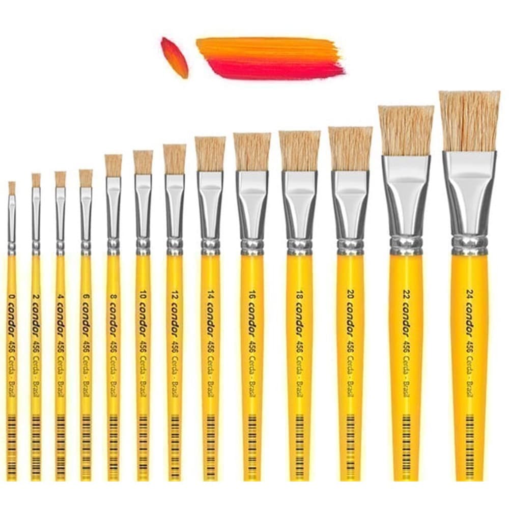 Kit Pincel Artístico Condor 6 Pinceis para Tecido Pintura Tela Artesanatos Quadros Kit Pintura