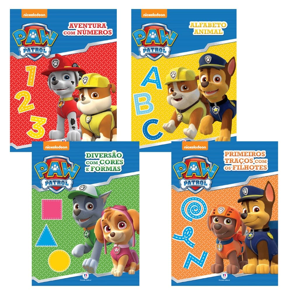 Kit Livros Coleção Patrulha Canina Licenciados Escolares