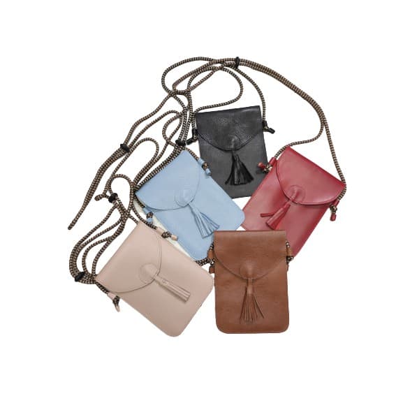 Bolsa para celular transversal em couro legítimo