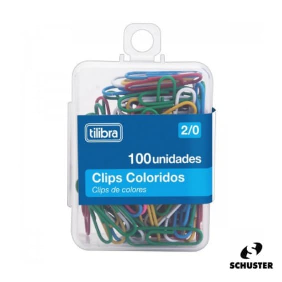 Clips Colorido de Metal 100 Unidades - Tilibra | para Papel