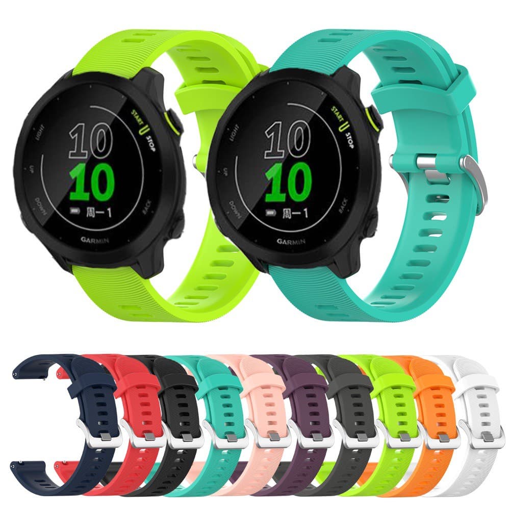 Pulseira De Silicone De 20mm Para Garmin Forerunner 55 158 245 245M 645 Vivoactive 3 Venu SQ Música Relógio Polar Unite