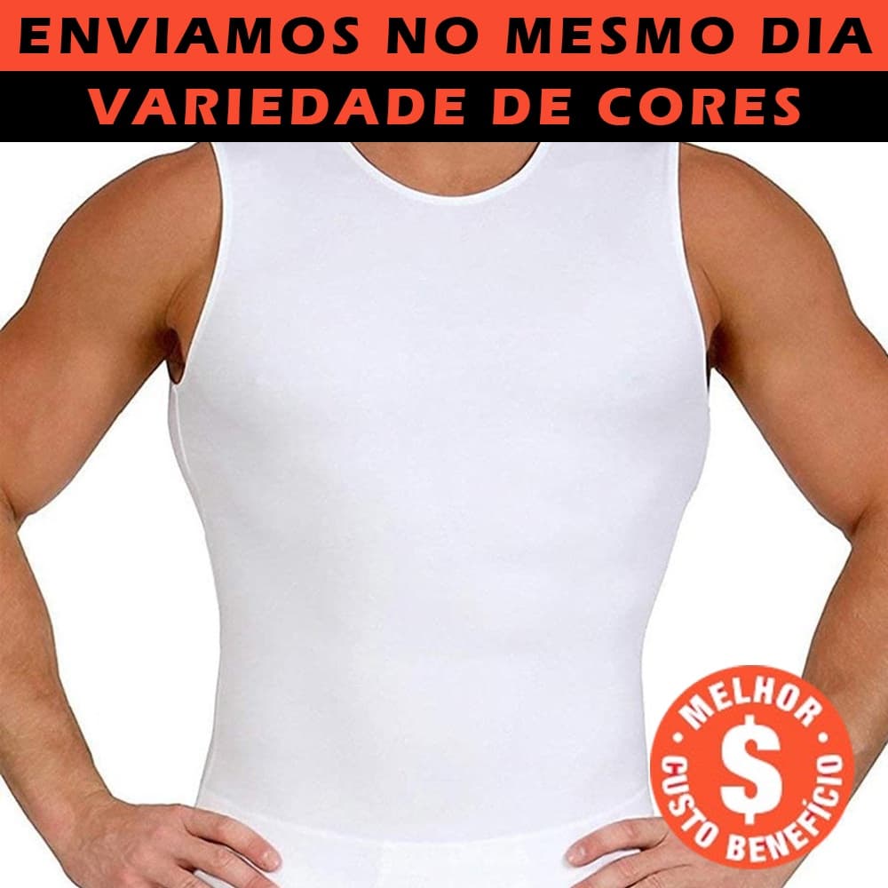 Cinta Modeladora Masculina Compressão Reduz Medida Regata