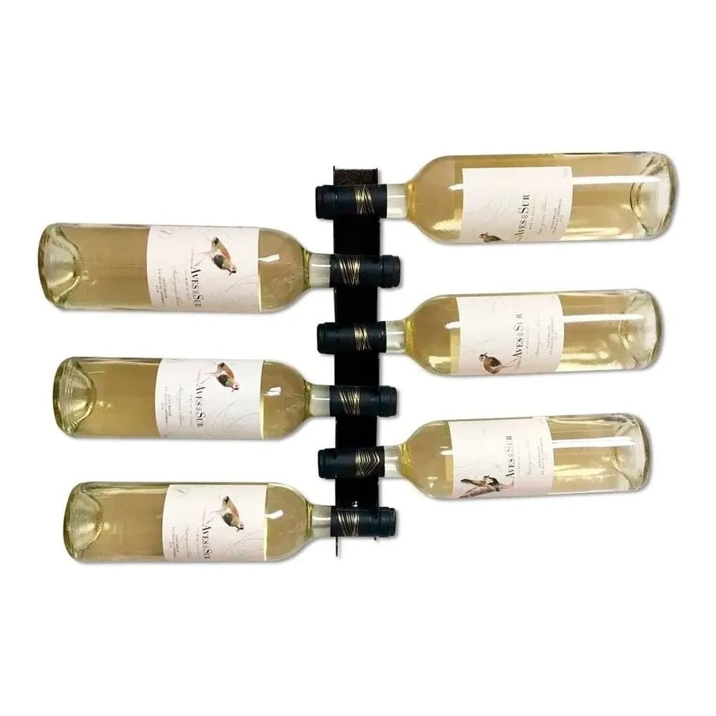 Adega Vertical Suporte Vinho Parede 6 Garrafas - Preto