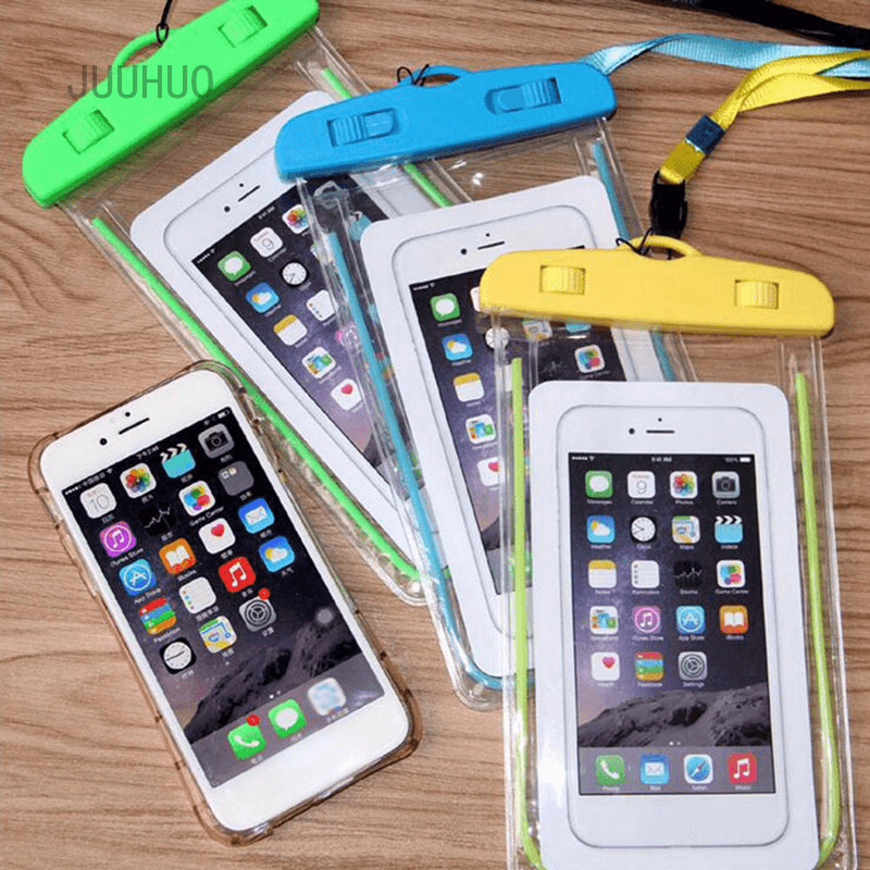 Juuhuo Capa De Celular Universal Luminosa À Prova D 'água Para Iphone / Natação / Surf Com Alça De Pescoço