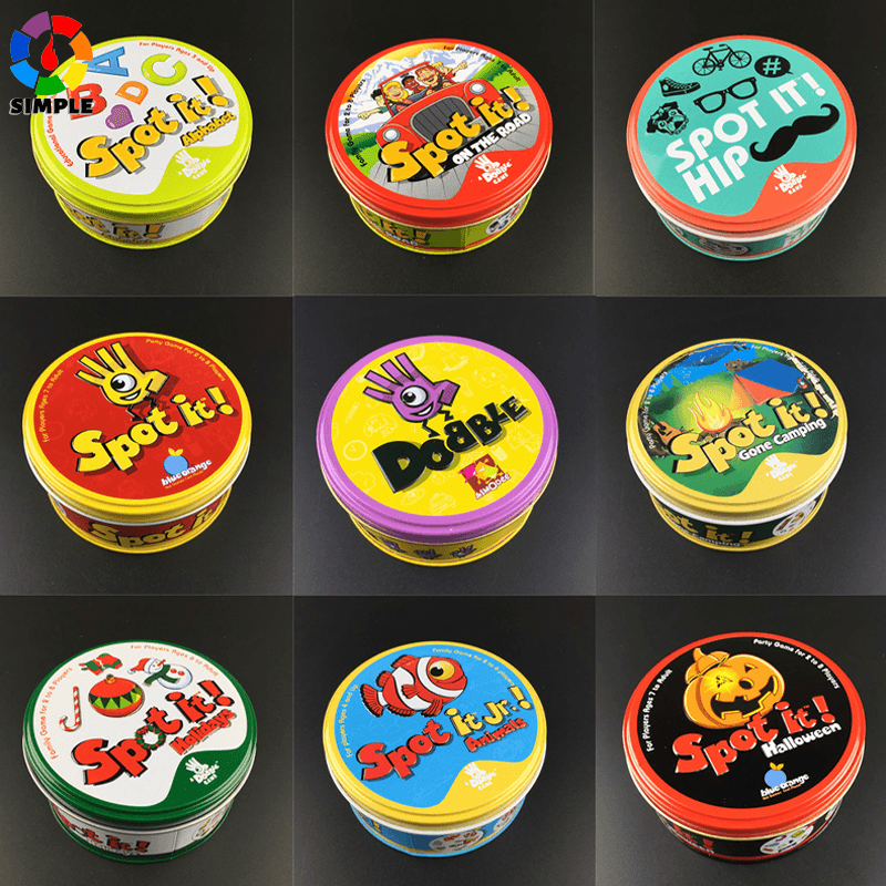 2020 De Alta Qualidade Jogo De Cartão Com Caixa De metal Desfrutar É Para Reunir Em Família Como Melhor Presente as Crianças dobble Tabuleiro