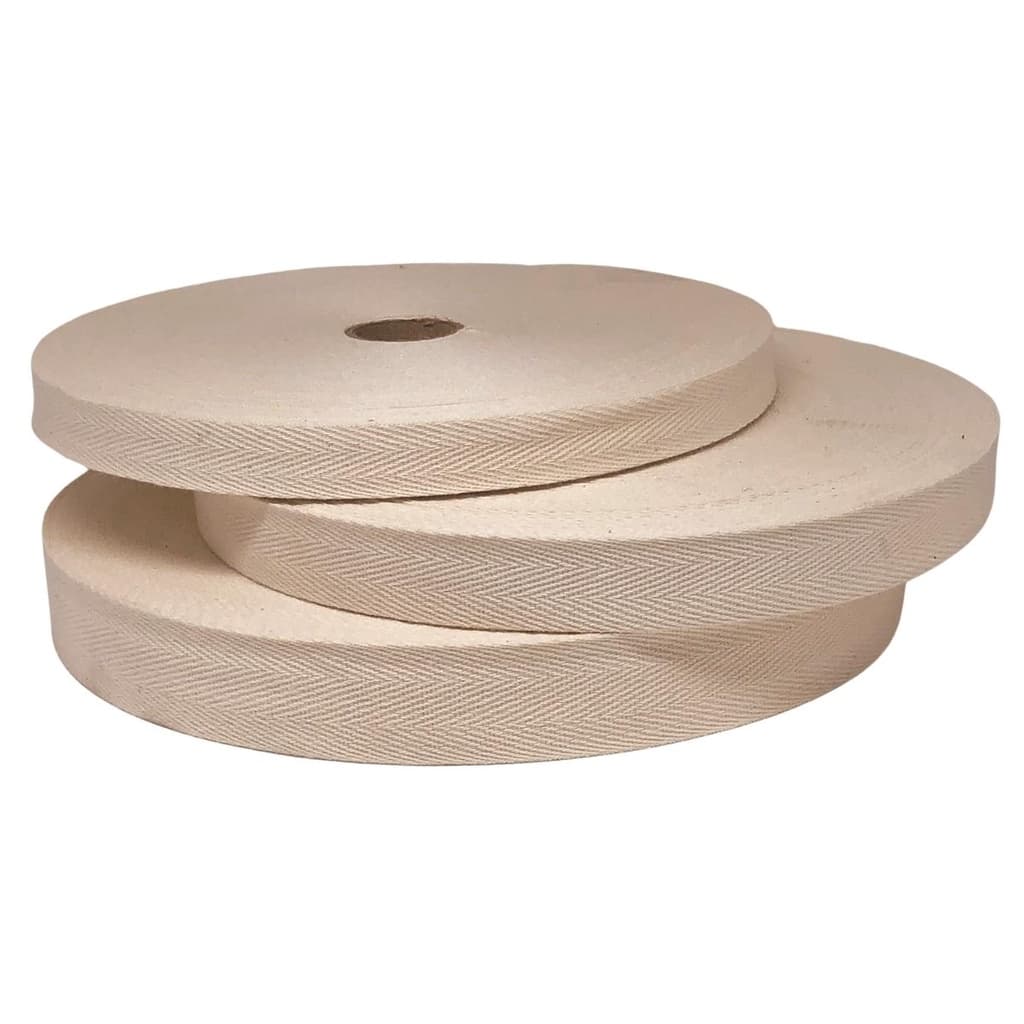 Alça Fita Cadarço Para Bolsa Ecobag 100% Algodão Cru Varios Tamanhos Com 50 Metros