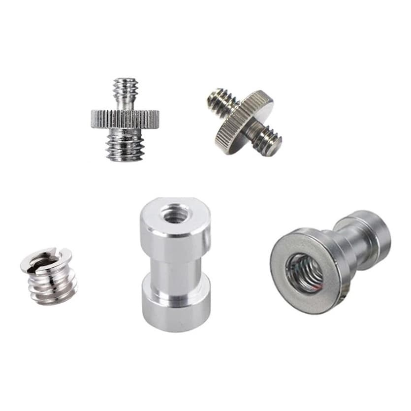 Kit Adaptador Rosca 1/4 3/8 Tripes Cameras Luz - 5 Pecas