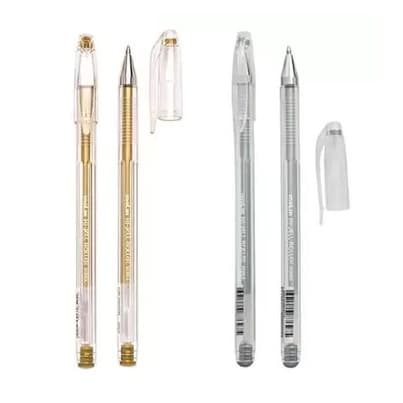Caneta gel MOLIN metálica hi-gel ouro e prata 0.7mm
