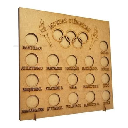 Porta moedas olímpicas colecionador Mdf cru