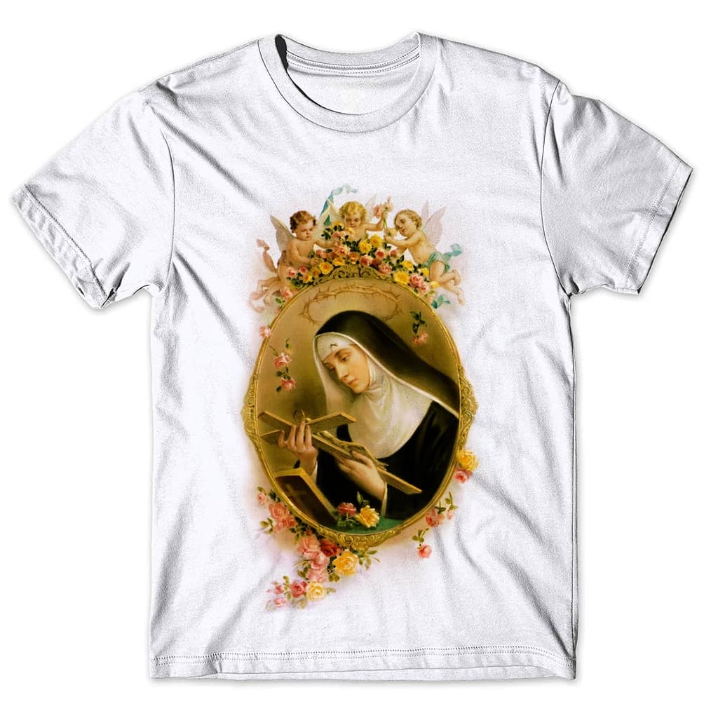 Camisa Camiseta Masculina Católica Santa Rita De Cássia 4