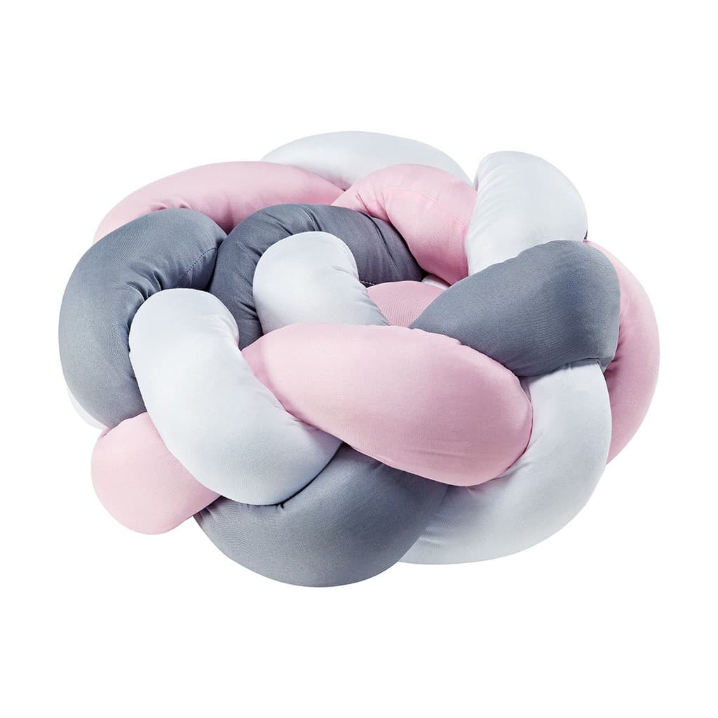 Trança Avulsa Protetor Berço Americano Grossa Rosa Com Naninha Baby