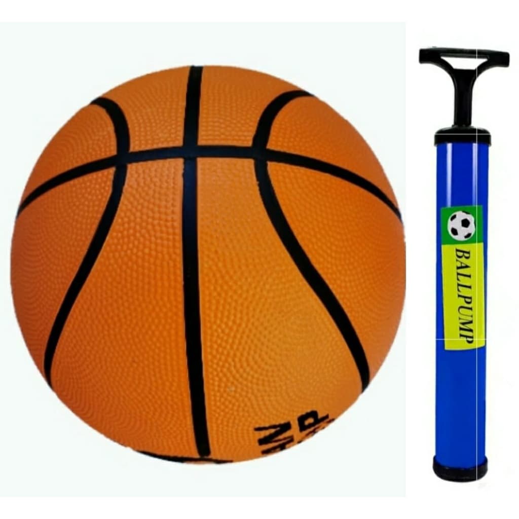 Bola de Basquete tamanho Oficial + Bomba de inflar Pró