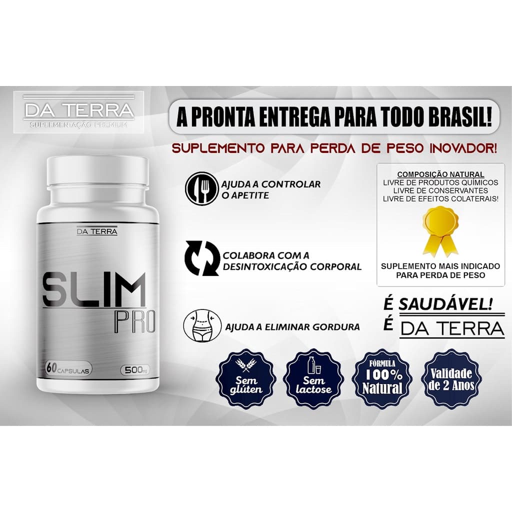 Slim Pró Definição Corporal Controle de Peso Natural Suplemento 500mg