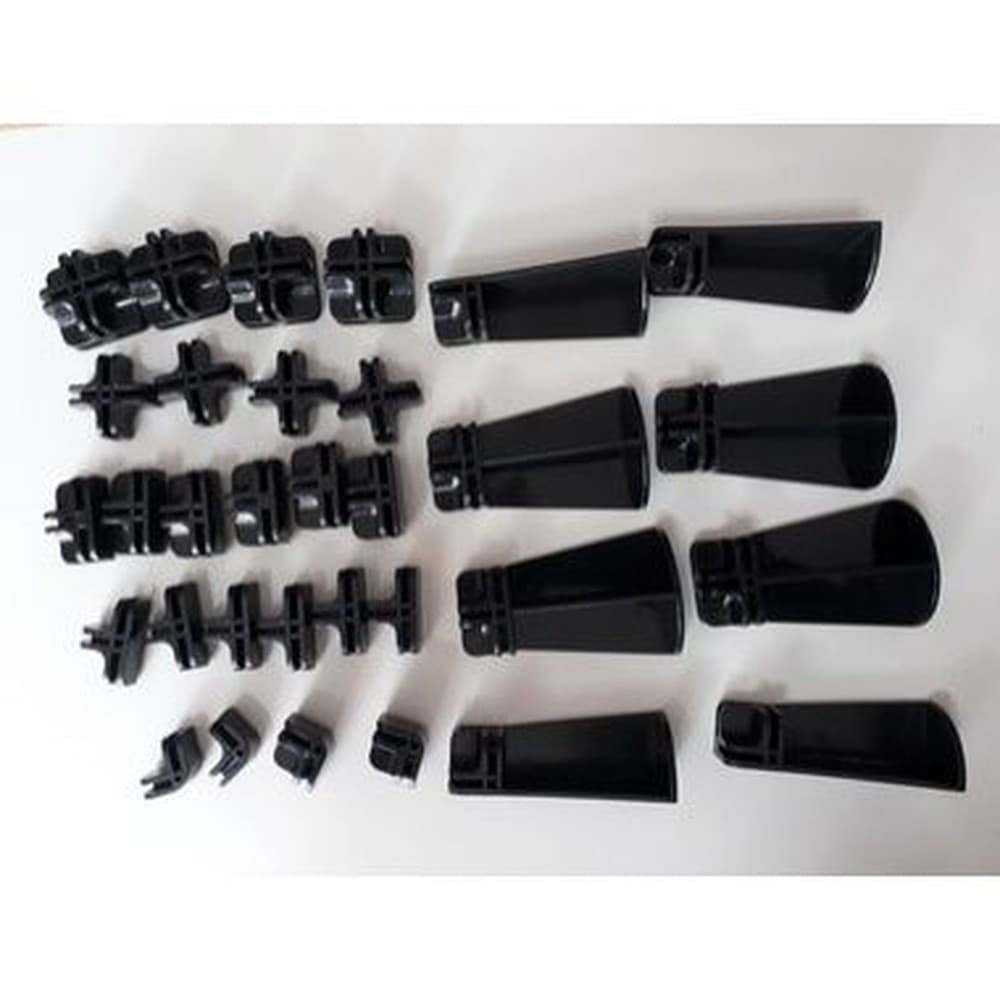 Kit conectivos preto para balcão modulado - vidro ou tela 09 módulos