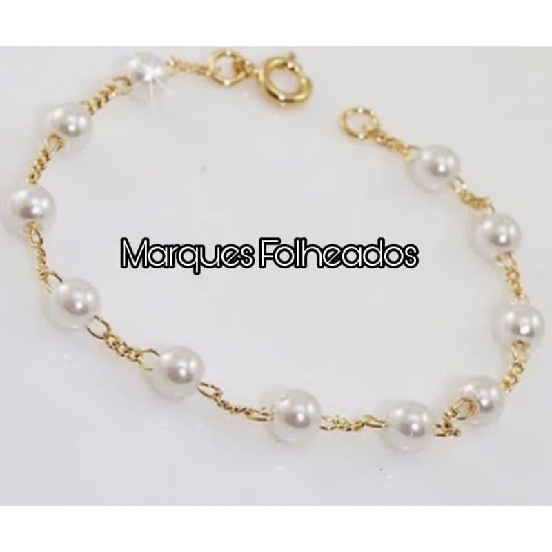 pulseira de pérolas folheada a ouro para criança bebê infantil promoção de ótima qualidade aproveite