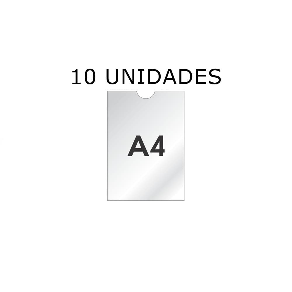 Kit com 10 Display Expositor Suporte Acrilico tamanho A4 de parede ou porta com fita dupla face