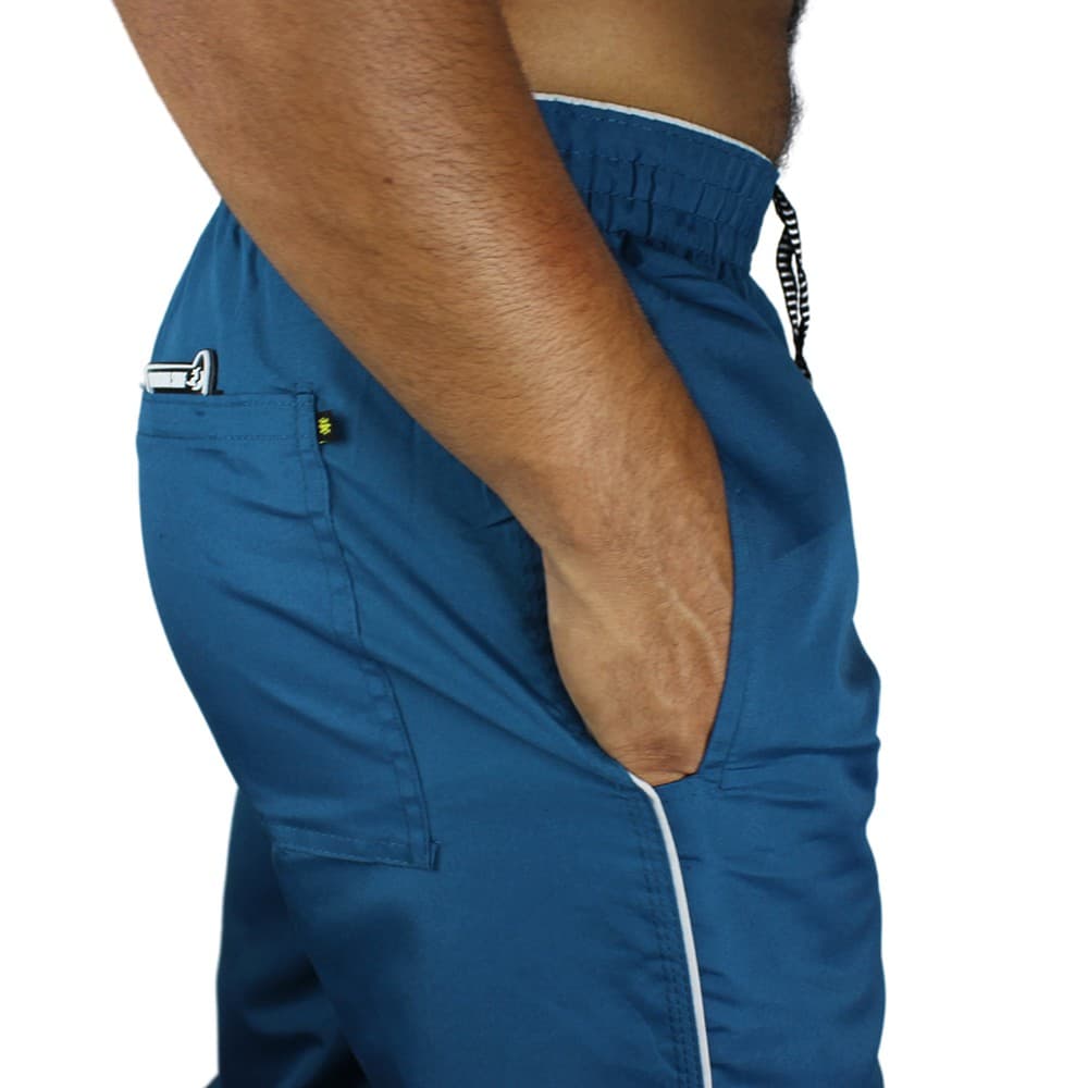 Calça Masculina Tactel 3 Bolsos Elástico e Cordão Costuras Reforçadas