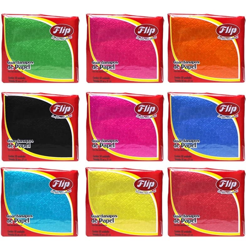 Guardanapo de Papel Cores Flip c/ 50 unid.