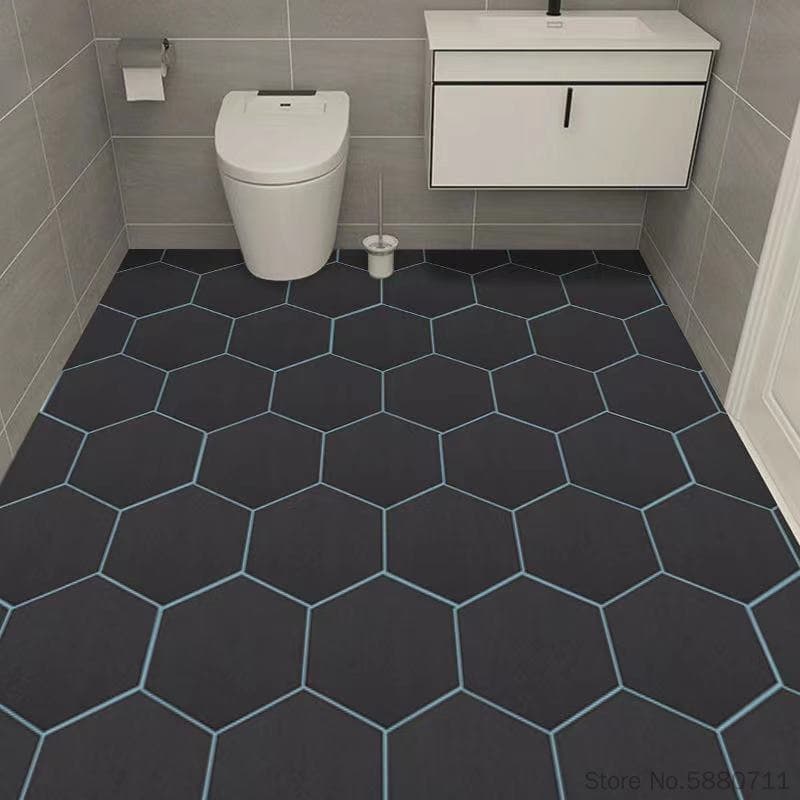 Adesivos De Piso Espesso Autocolantes À Prova D'água De Banheiro Antiderrapante Papel De Parede Doméstico PVC Resistente Ao Desgaste