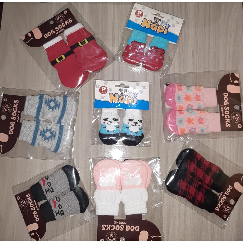 Meia Antiderrapante para Cachorros Gatos Protetores - Pet Shop com 2 pares