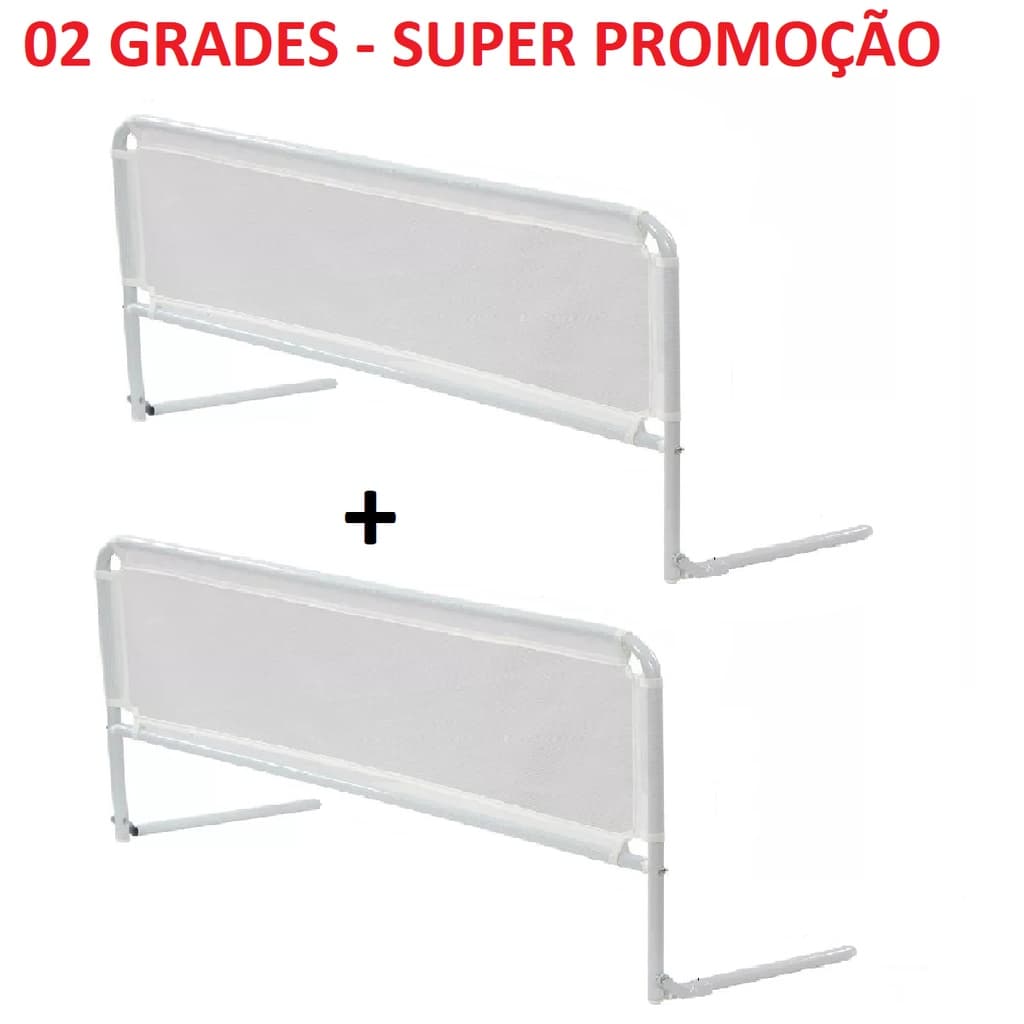Kit Com 2 Grades Proteção Para Cama - Tela Segurança Crianças - Bebês E Idosos - Serve cama Normal e Box