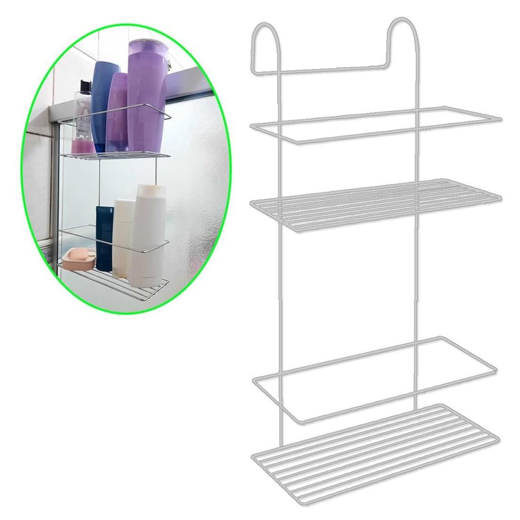 Suporte porta shampoo 2 andares cromado de pendurar no box Promocao