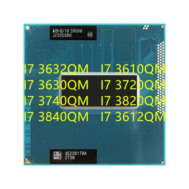 I7-3632QM 3610QM 3630QM 3720QM 3740QM 3820QM 3840QM 3612QM Soquete Processador De CPU Para Notebook G2 rPGA988