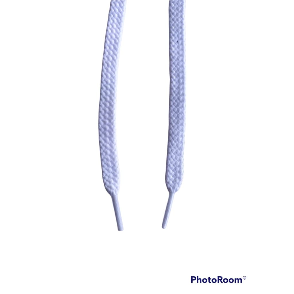 2 Pares Cadarço Tenis Infantil Branco Achatado 70cm