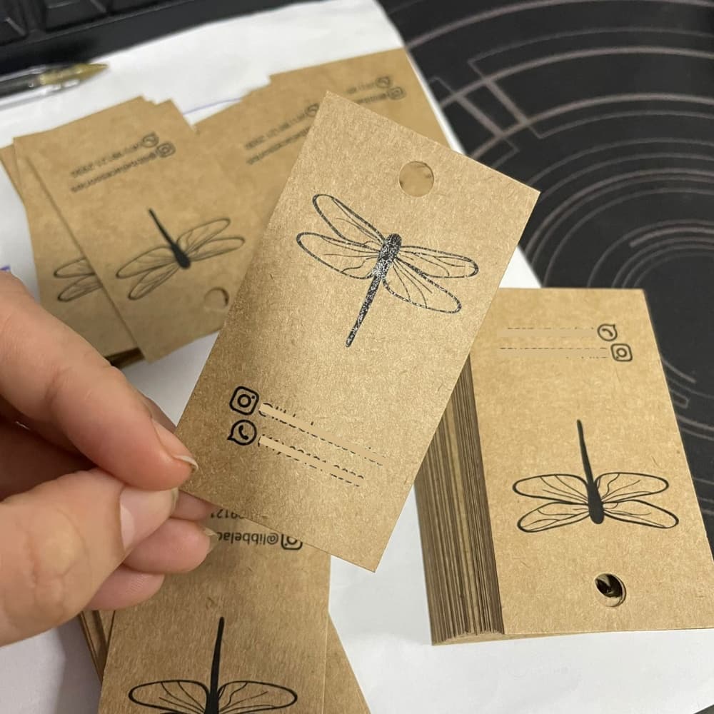 Tags Personalizadas Com Logo de Kraft 4x7cm