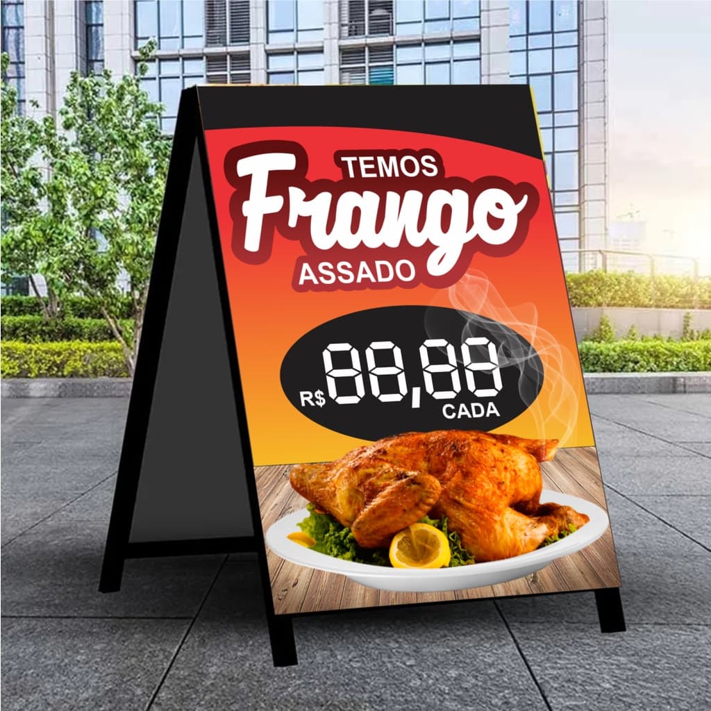 Cavalete 2 LADOS Frango Assado - 45x65