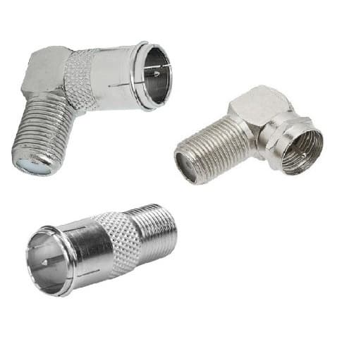 Plug Adaptador Conector De Antena Engate Rápido Reto/90 Graus 1, 3 ou 5 unidades