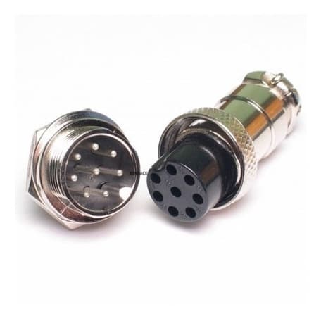 Kit 5 Peças -  Conector Mike 8 Vias Macho / Fêmea (O PAR)