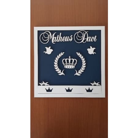 Porta Maternidade Guirlanda-Mdf Menino/Príncipe