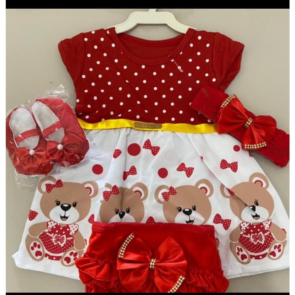 Kit Vestido 4 Peças para Bebe