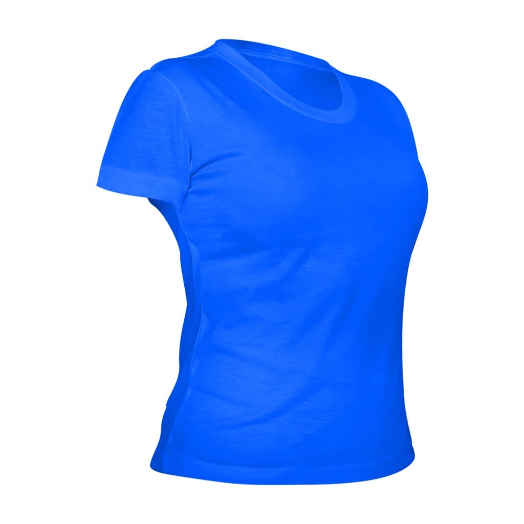 Camiseta 100% Poliéster Anti Pilling Azul Turquesa Feminina (Babylook)