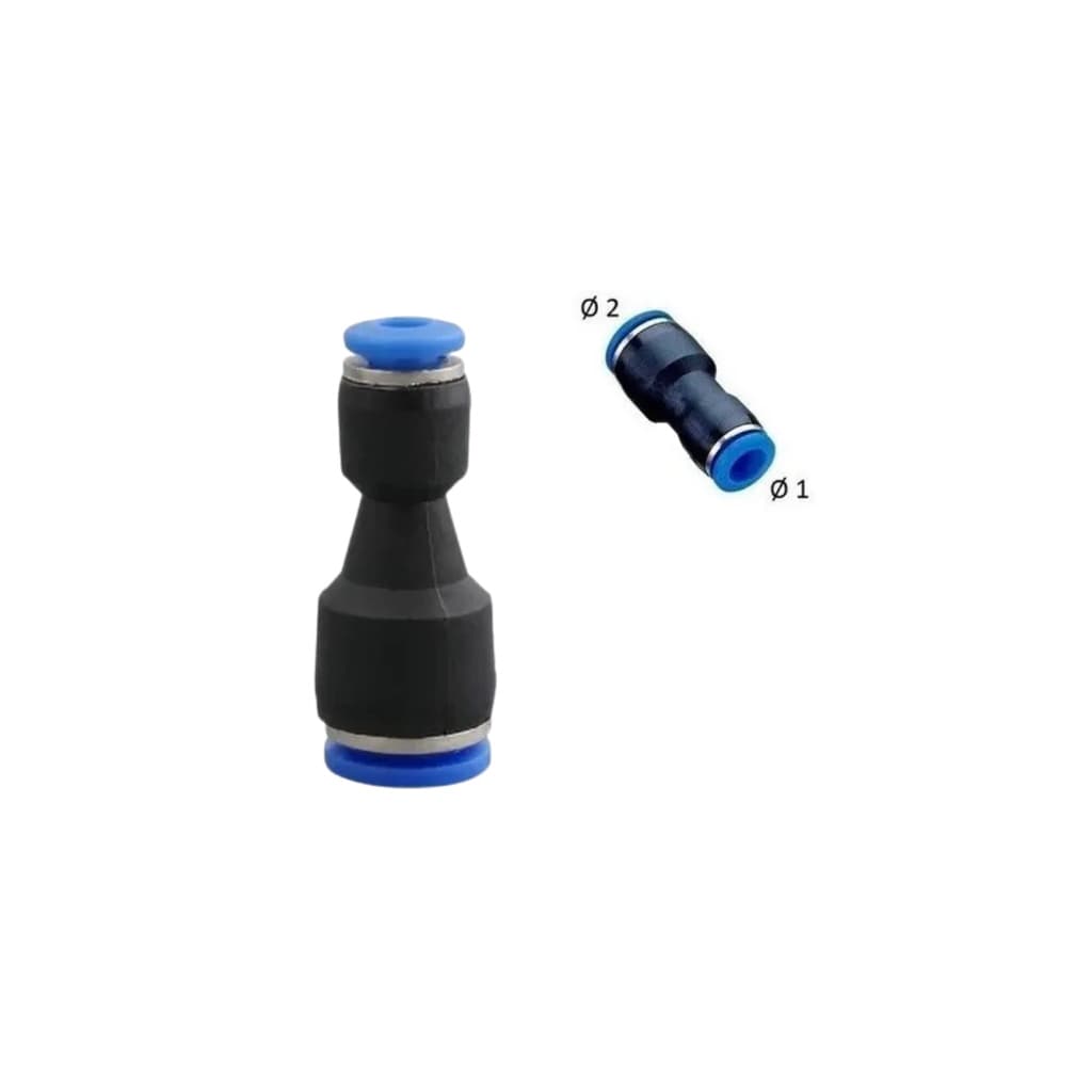 Conexão Pneumática União Emenda Reta Com Redução 1/4 x 5/16