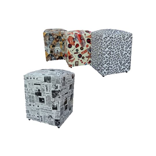 PUFF DE NAPA ESTAMPAS SORTIDAS 40X33CM